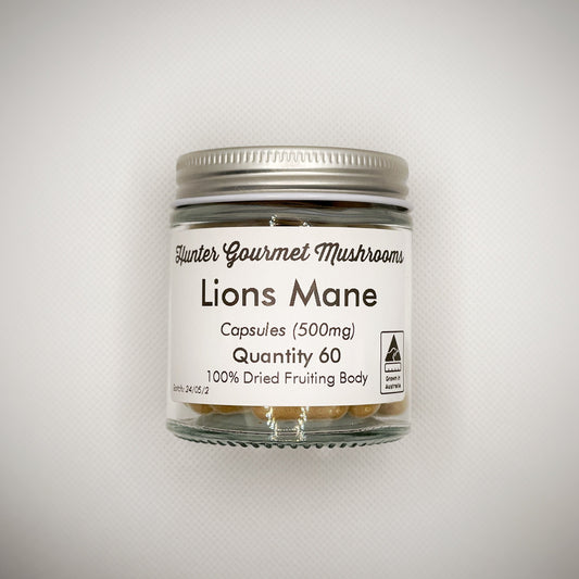 Lion's Mane Capsules: 100% Farm-Grown in Australia